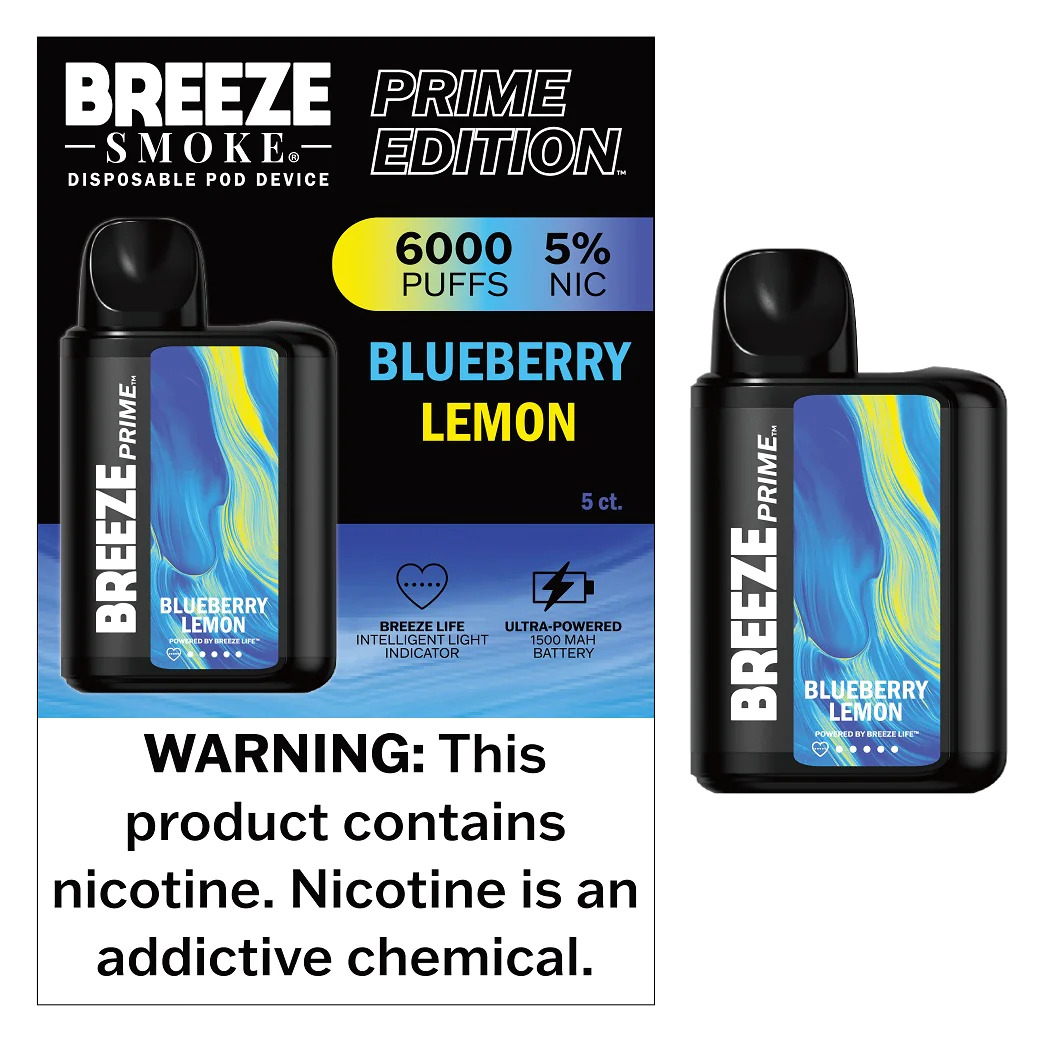 Breeze Smoke Prime Edition 6000 Puff Disposable Box of 5